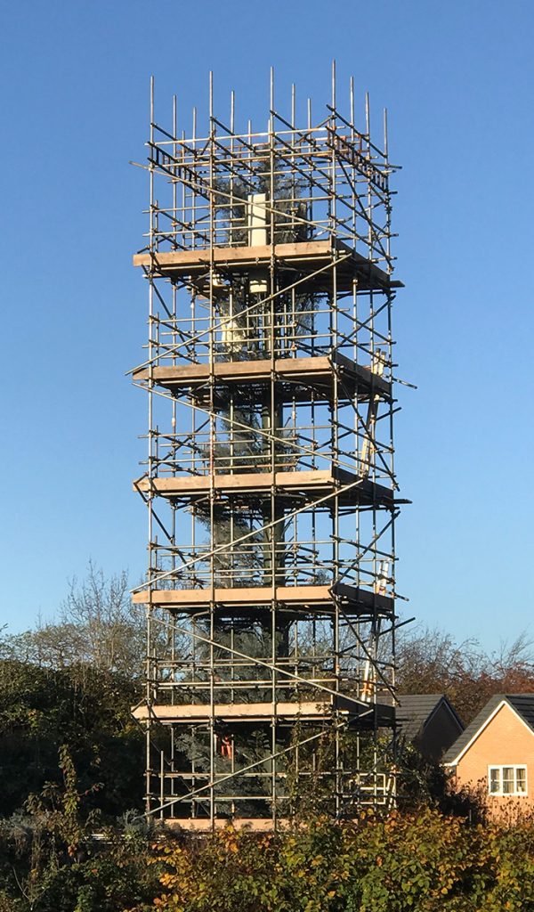 <h4>Foleshill, Coventry.</h4><p>An independent free-standing tower to allow access to dismantle a fake tree telecommunications mast.</p>