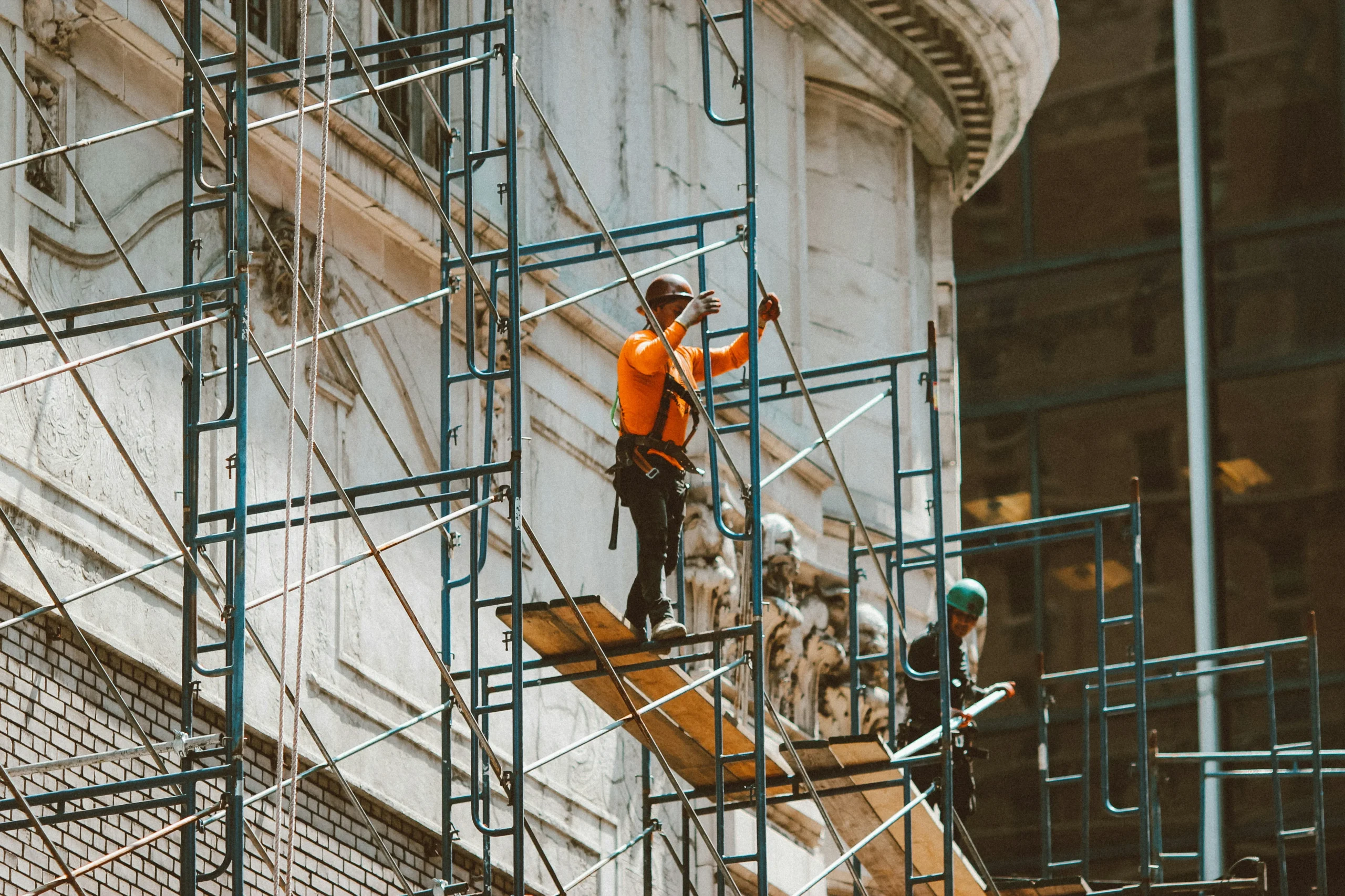 A man doing scaffolding in Nottingham